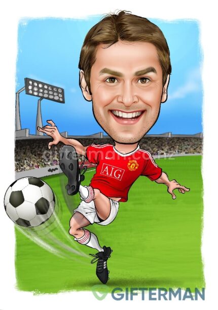 Football Caricature From Your Photos, Custom Sports Caricatures