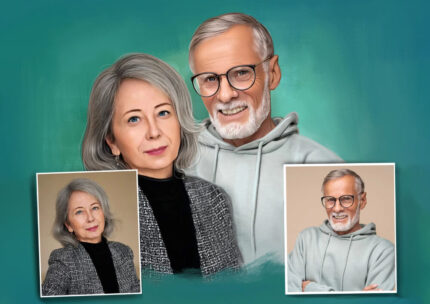 Custom Photo Merge Portrait From Your Photos, Custom Photo Revamp Arts-1