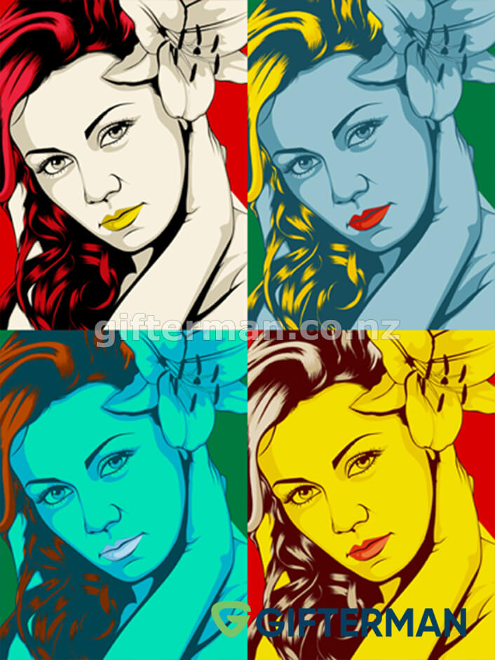 Lady Style Pop Art Portrait From Your Photos, Custom Pop Arts